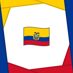 Ecuador Flag Abstract Background Design Template. Ecuador Independence Day Banner Social Media Post. Ecuador Banner