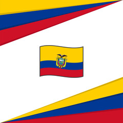 Ecuador Flag Abstract Background Design Template. Ecuador Independence Day Banner Social Media Post. Ecuador Design