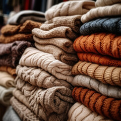  Cozy woolen sweaters. Warm hand-knitted sweaters 
