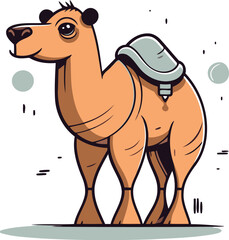 Camel vector illustration cute cartoon camel with helmet and goggles