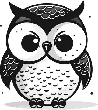 Cute owl isolated on a white background vector illustration eps 10