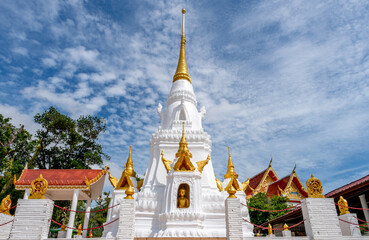 Naklejka premium Stupa and statues at the Wat Sila Ngu Buddhist Temple on Ko Samui island in Thailand
