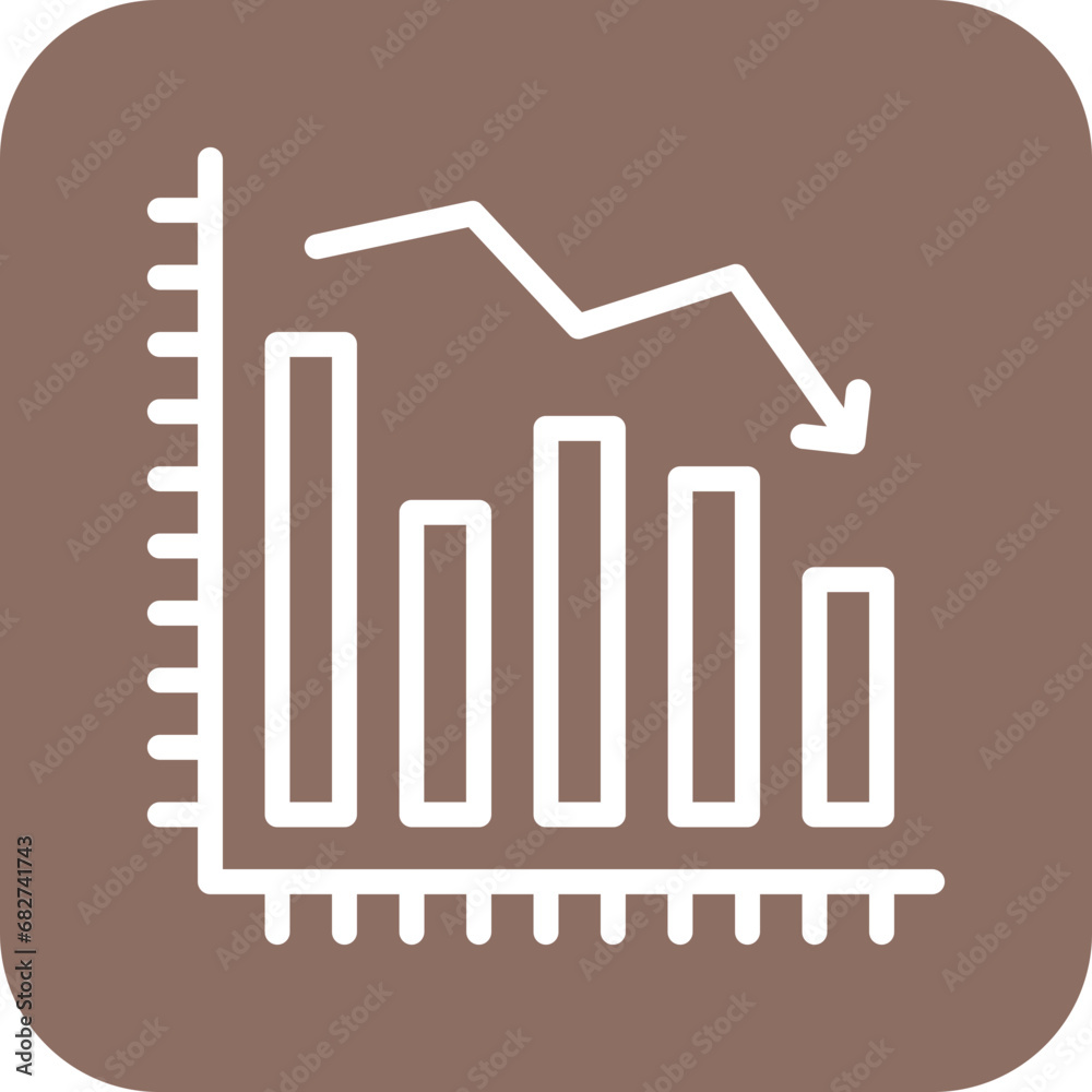 Wall mural Decline Diagram Icon