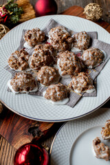 Elisen Gingerbread Cookies with egg white glaze