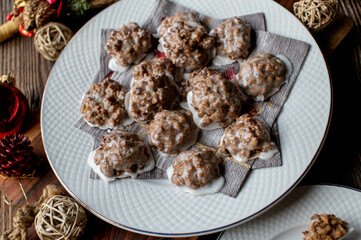 Elisen Gingerbread Cookies with egg white glaze