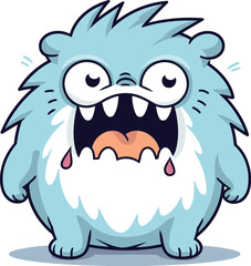 Angry cartoon monster vector illustration isolated on a white background
