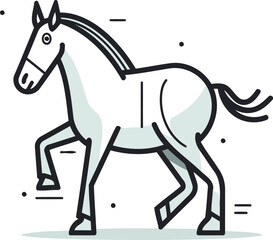 Horse line icon vector illustration of horse on white background