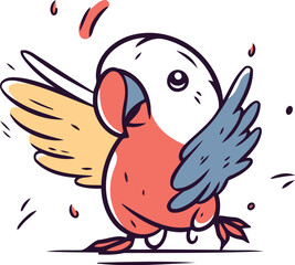 Cute parrot vector illustration hand drawn doodle bird