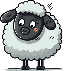 Sheep vector illustration cute cartoon sheep farm animal