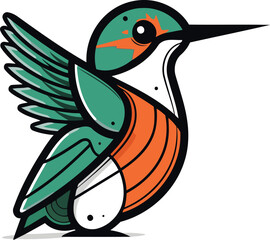 Cartoon hummingbird vector illustration isolated on white background