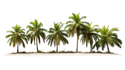 Palm trees on white background. Coconut trees.