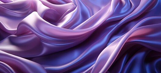 Flowing Silk: Abstract Art in Shades of Purple and Blue