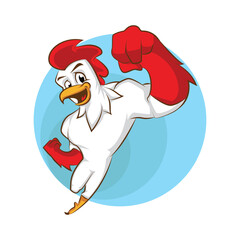 chicken mascot vector.
animal cartoon illustration