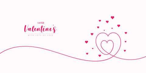 Minimal line heart background with text new design