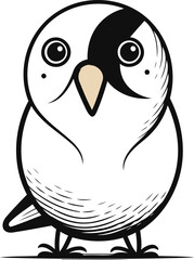Cute penguin isolated on a white background vector illustration