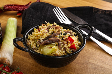 Bulgur with lamb and vegetables