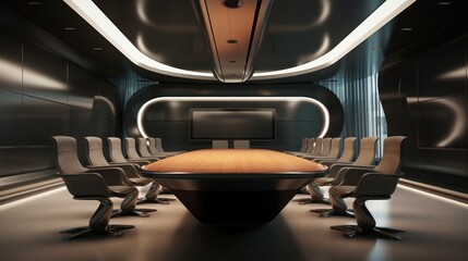 Sleek boardroom interior with modern design