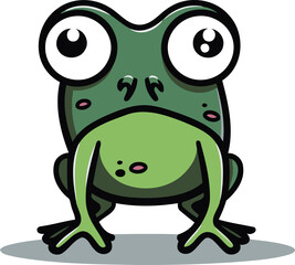 Frog cartoon character vector illustration cute frog animal character