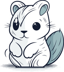 Illustration of a cute chipmunk on a white background