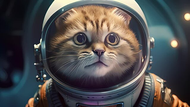 cat in space suit. Created with generative AI.	
