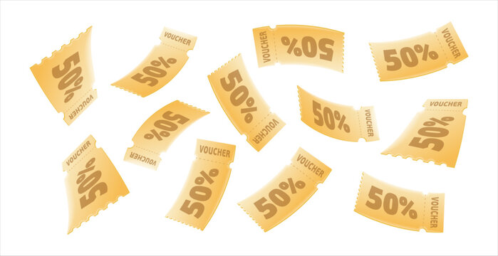 Voucher card cash back template design with coupon code promotion. Premium special price offers sale coupon.