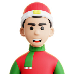 Christmas 3D Icon, Chirstmas Boy Avatar