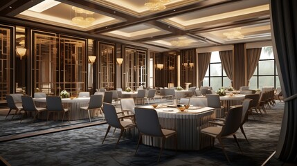 interior of Luxurious meeting room in the hotel, devoid of occupants
