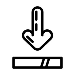 arrow pointing loading process line icon vector. arrow pointing loading process sign. isolated contour symbol black illustration