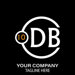 Obraz premium Db Letter Logo Design, black background. Db circle logo design vector,