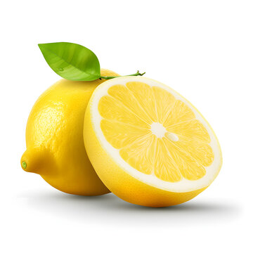 lemon picture Isolates or white background images so they can be used easily. Ai generate.