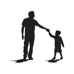 Fathers Day illustration with father and her child
