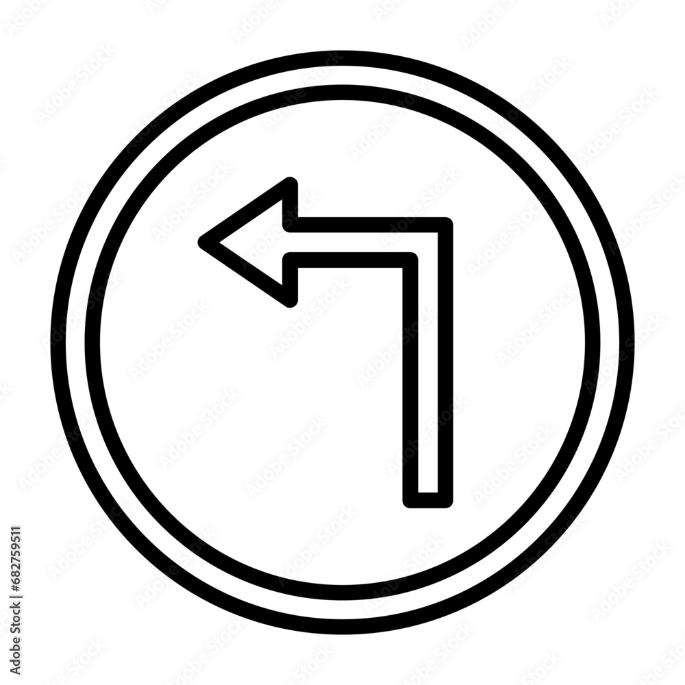 Sticker left turn icon