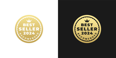 Best Seller 2024 Stamp or Best Seller 2024 Label Product Isolated Vector. Best seller 2024 stamp vector for product, print design, apps, websites, and more about best seller product. - obrazy, fototapety, plakaty