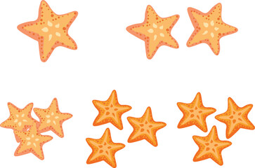 Fototapeta na wymiar Starfish in flat style. Marine icon in cartoon style Summer.
