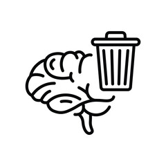 Line style icon for Brain trash can © nakigitsune-sama