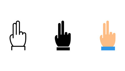 Hand icons set with finger count. Hand gesture symbols, counting by bending fingers. vector illustration on white background