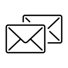 Line style Icon design for two stacked emails