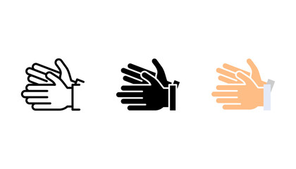Hands clapping icon set. Vector illustration. applause icon set on white background.