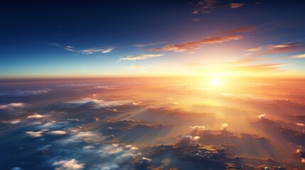 Fototapeta premium Sunset Above the Clouds in a Vibrant Sky