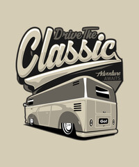 Drive the classic vintage vector illustration style.