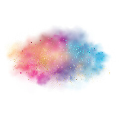 Colorful Airbrush Cloud Smoke. Isolated on White Background and Transparent PNG.