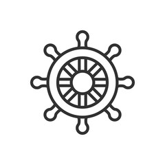 Helm of a ship, linear icon. Line with editable stroke