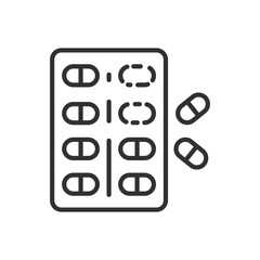 Pills, linear icon. Line with editable stroke