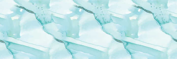 Obraz premium Golden Marble. Foil Fluid Seamless Glitter. Blue Marble Background. Green Ink Paint. Luxury Seamless Template. Gold Gradient Watercolor. Marble Alcohol Ink. Water Color Background. Shiny Vector Ink.