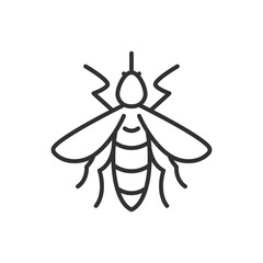 Mosquito top view, linear icon. Line with editable stroke
