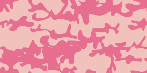Foto op Canvas Vector Woodland Camoflage. Army Pink Grunge. Digital Women Camouflage Seamless Brush. Seamless Vector Background. Rose Camo Print. Urban Female Pattern. Military Camo Paint. Girl Hunter Pink Pattern. © Ihar