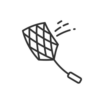 Fly swatter, linear icon. Line with editable stroke