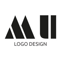 Simpel Black Letter MU For Logo Design Company