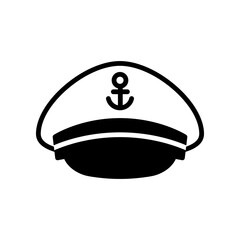 Captain sailor hat icon isolated on white background.