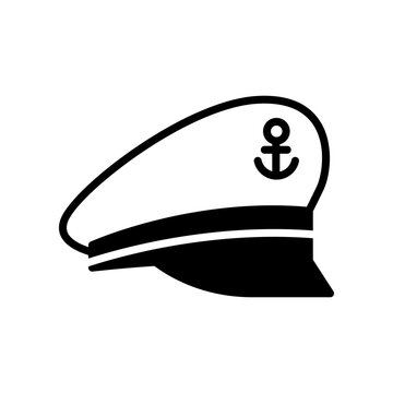 Captain sailor hat icon isolated on white background.